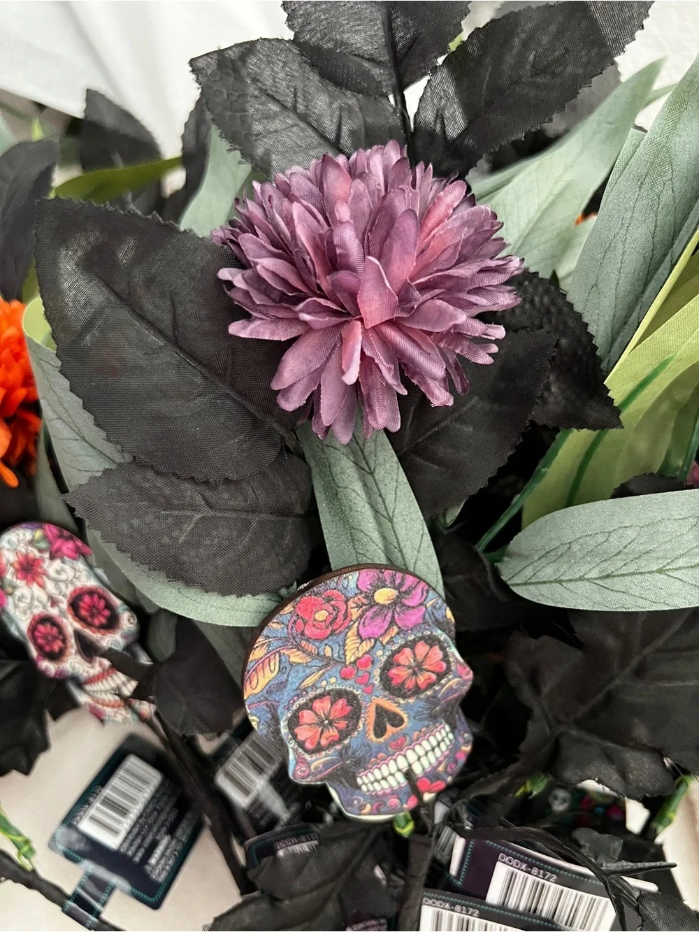 Lot of 12 Stem Day Of The Dead Artificial Flowers Fall Decor Size 15